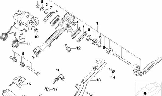 Tornillo plano redondo para BMW Serie 3 E46, X3 E83 (OEM 32303450197). Original BMW