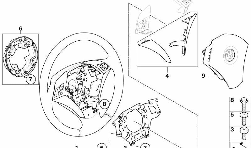 Decorative moulding set for BMW E60, E61 (OEM 32306763452). Original BMW