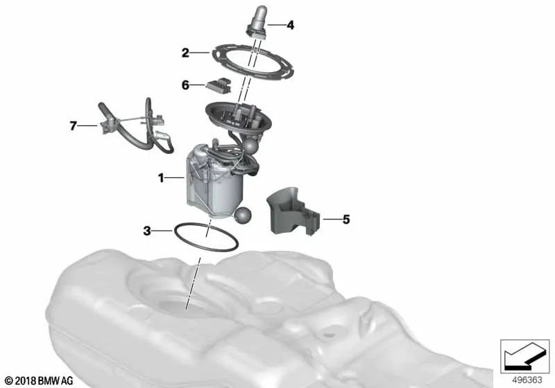 Unidad de bombeo para BMW Serie 7 G11, G11N, G12, G12N (OEM 16119468595). Original BMW.