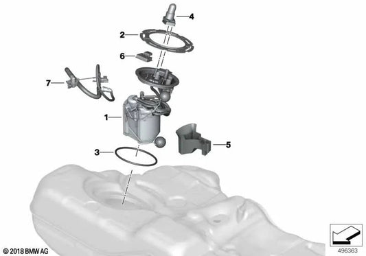 Saugstrahlpumpe für BMW 5er G30, G31N, 8er G14, G15, G16 (OEM 16118485076). Original BMW