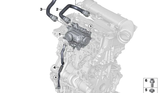 Tubo de Blow-by para BMW Serie 2 U06, X1 U11, X2 U10 (OEM 11157100985). Original BMW