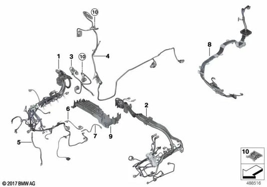 Motorkabel-Sensormodul für BMW X5 F85, X6 F86 (OEM 12517855477). Original BMW