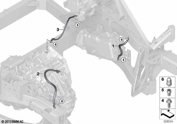 Cable de masa para BMW I12, I12N, I15 (OEM 12428624177). Original BMW