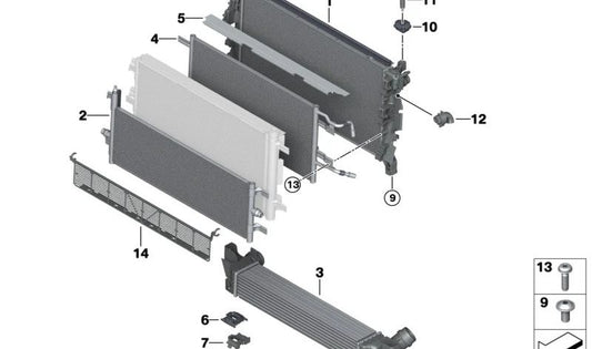 Soporte para enfriador de aceite de la transmisión OEM 17118658261 para BMW F45, F46. Original BMW.