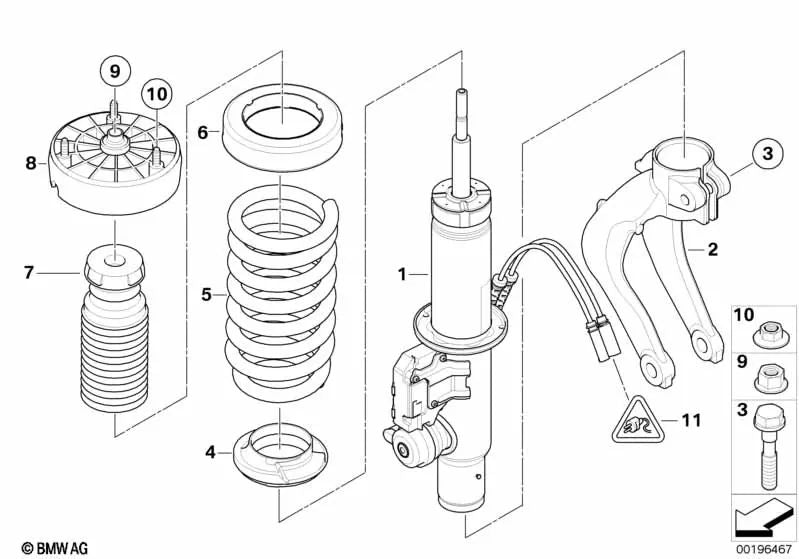 Left Shock Absorber Support for BMW X5 E70, E70N, X6 E71, E72 (OEM 31126775085). Genuine BMW