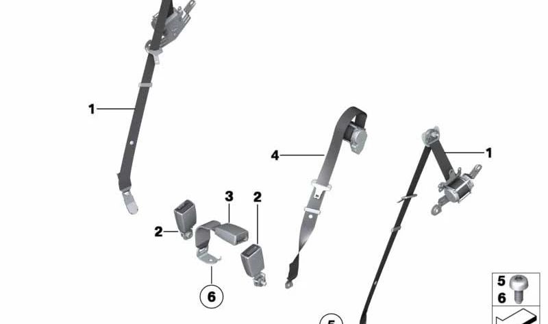 Centro traseiro central OEM 72117233538 para BMW F07. BMW original.