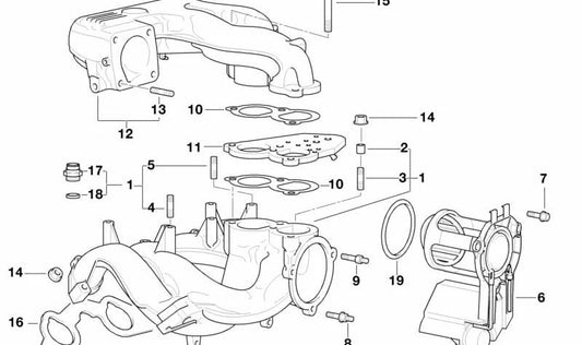 Parte superior del conducto de admisión para BMW Serie 3 E36 (OEM 11611247515). Original BMW