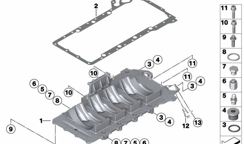 Tornillo con arandela OEM 07129905559 para BMW E90, E92, E93, E60, E61, E63, E64. Original BMW