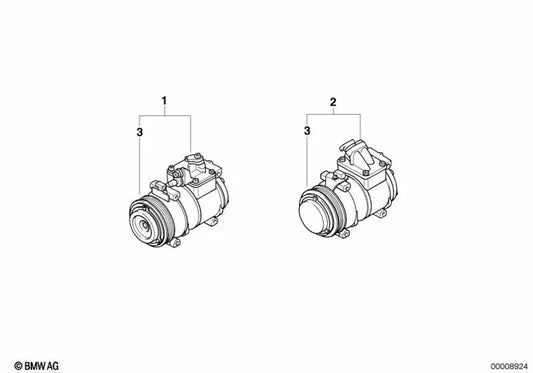 Embrague magnético para BMW Serie 7 E38 (OEM 64528391629). Original BMW.