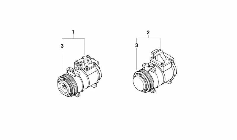 Compresor de Aire Acondicionado RP para BMW E38 (OEM 64526910461). Original BMW.