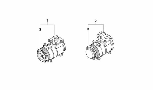 Compresor de Aire Acondicionado RP para BMW E38 (OEM 64526910461). Original BMW.