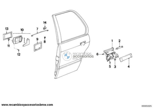 Adorno/embellecedor Manija Abrepuerta Interior Negro Para Bmw E23 E24 E28 E30 Z1. Original Recambios