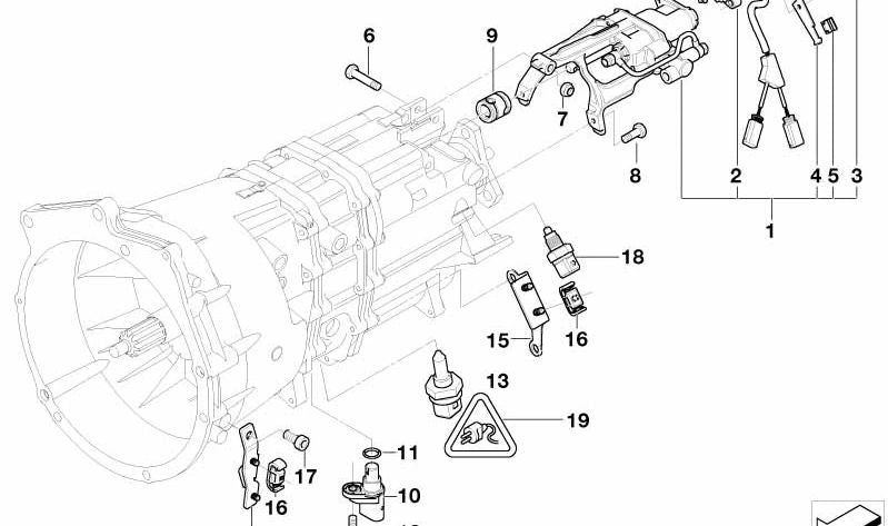 Actuador para BMW Serie 3 E46 (OEM 23412229789). Original BMW.