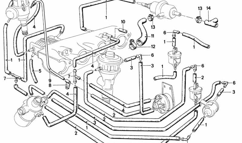 Exhaust pipe (hose) OEM 11741266884 for BMW E12, E24, E23. Original BMW.