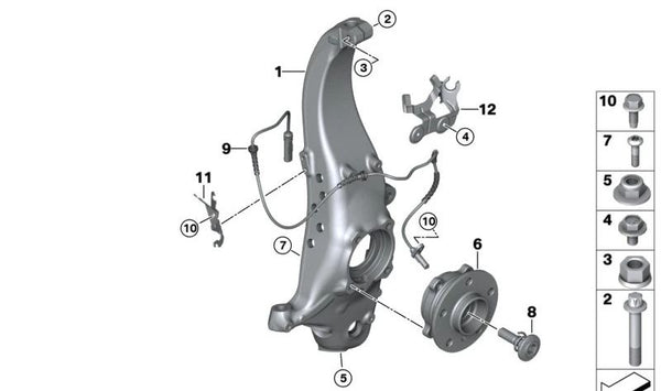 Soporte del Tubo de Freno Delantero Izquierdo para BMW I12, I15 (OEM 34526858409). Original BMW