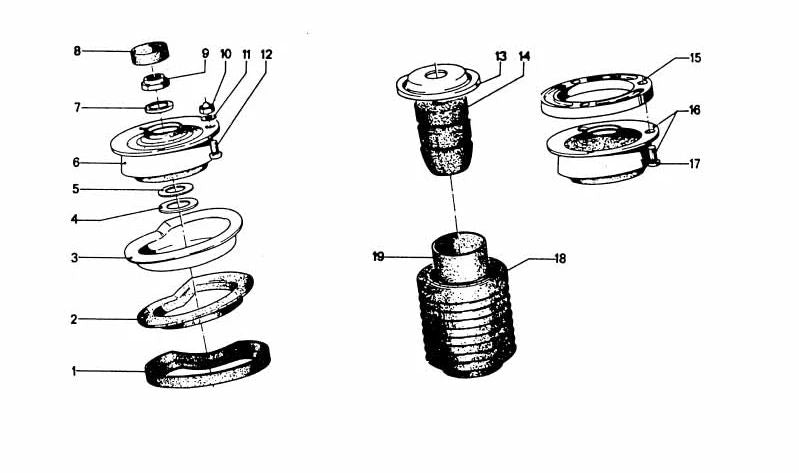 Cojinete de apoyo OEM 31331106060 para BMW (E28, E30, E34, E36, E46, Z3). Original BMW.