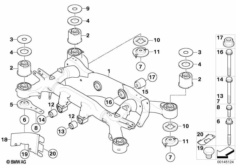 Biela de empuje derecha para BMW Serie 7 E65, E66 (OEM 33306779802). Original BMW.