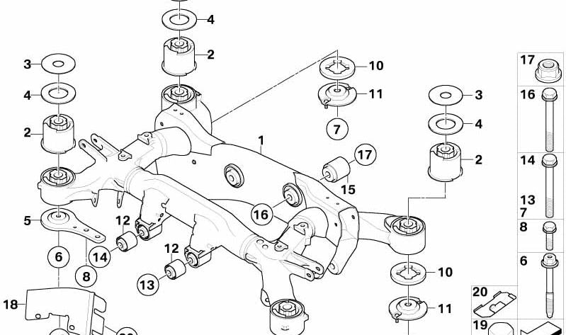 Rechter Wärmeschutz für BMW 7er E65, E66 (OEM 33326770534). Original BMW.