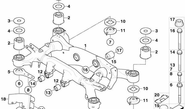 Pantalla térmica derecha para BMW Serie 7 E65, E66 (OEM 33326770534). Original BMW.