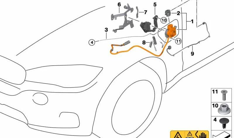 Cable adaptador para toma de carga OEM 61129387157 para BMW F15. Original BMW.