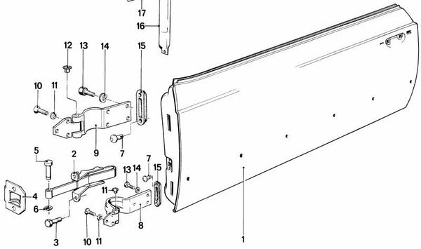 Bisagra izquierda para BMW E24 (OEM 41511839963). Original BMW