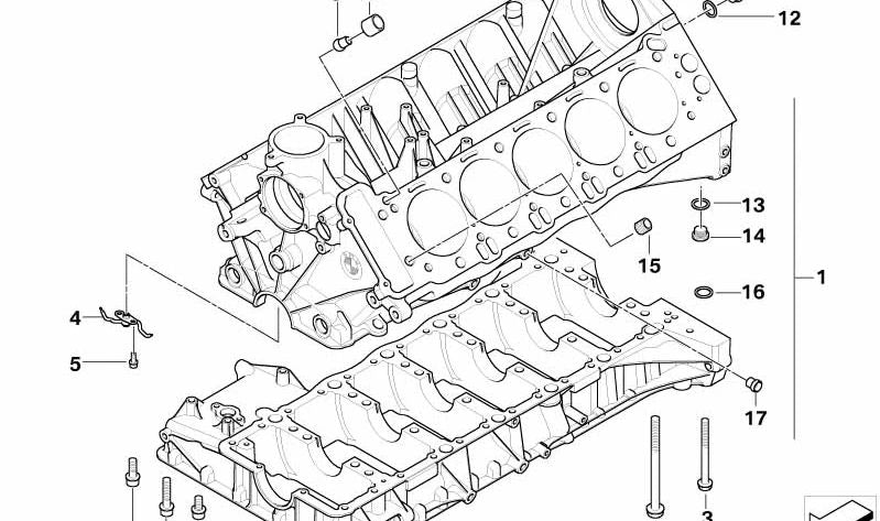 Motorblock mit OEM -Kolben 11110443600 für BMW E60, E61, E63, E64. Original BMW.