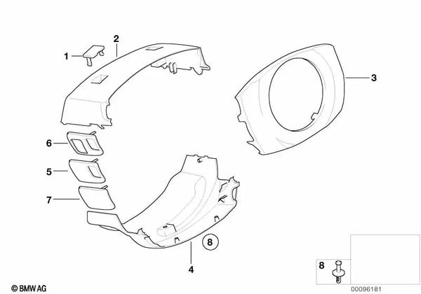 Revestimiento Frontal para BMW Serie 7 E65, E66 (OEM 61316911539). Original BMW.