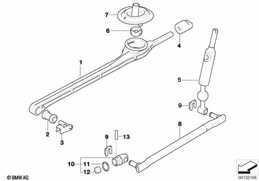 Varilla de cambio para BMW Serie 1 E87 (OEM 25117520924). Original BMW