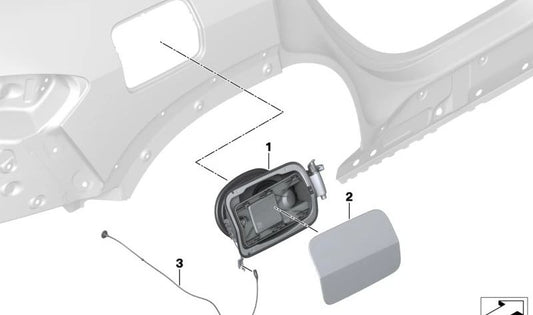 Cinta de emergencia para la tapa de llenado para BMW G09 (OEM 51175A36543). Original BMW