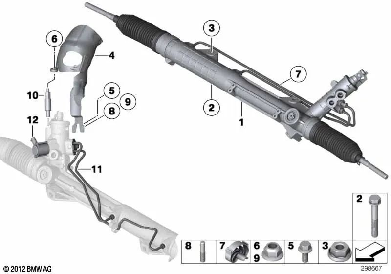 Clip de Amortiguación para BMW E90, E91, E92, E84 (OEM 32106776664). Original BMW