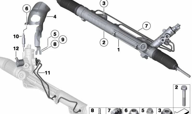 Tubo de dirección asistida OEM 32106797388 para BMW {E84}. Original BMW.