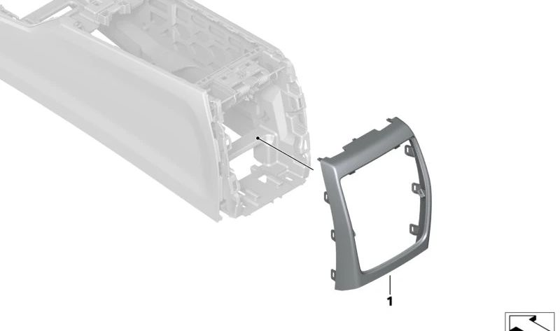 Console centrale d'Embellecador 51166996849 pour BMW G42, G87, G20, G21, G28, G80, G81, G22, G23, G26, G82, G83. BMW d'origine