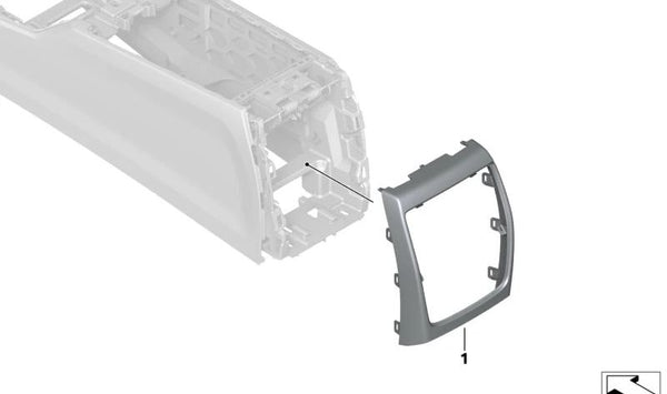 Embellecedor consola central trasera OEM 51166996849 para BMW G42, G87, G20, G21, G28, G80, G81, G22, G23, G26, G82, G83. Original BMW