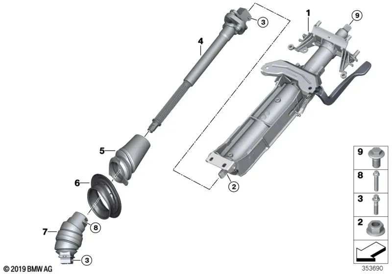 Doble articulación para BMW i I12, I12N, I15 (OEM 32306864888). Original BMW.