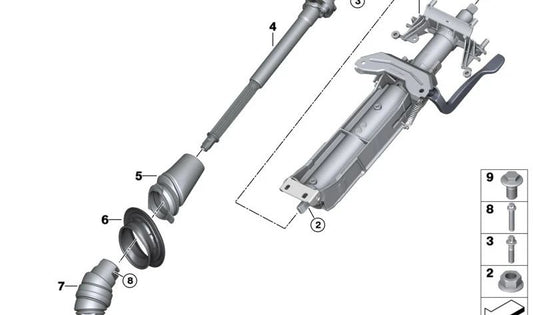 Ajuste de columna de dirección mecánico para BMW I12, I15 (OEM 32306858709). Original BMW