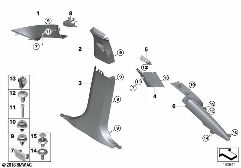 Blenda A-Säule derecha para BMW X4 G02, G02N (OEM 51437481854). Original BMW.