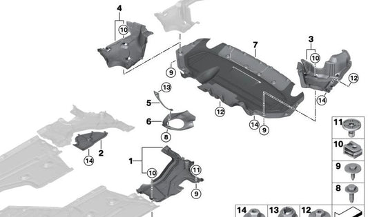 Cubierta de eje trasero OEM 51757351800 para BMW G30, G31, G11, G12. Original BMW.