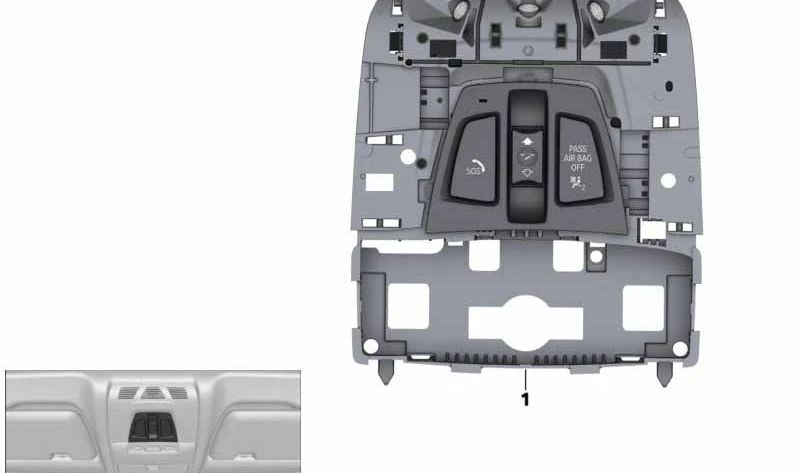 Centro de Funciones en el Techo para BMW F39, F15, F16 (OEM 61315A0F1E7). Original BMW