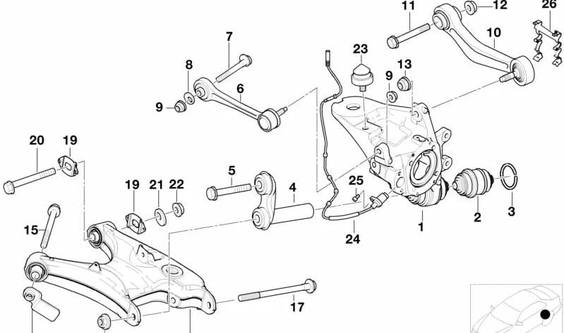 Tope para BMW E39 (OEM 33321095559). Original BMW.