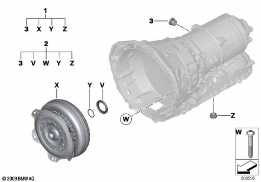 Kit de reparación de convertidor de par para BMW F20, F21, F22, F23, F30, F31, F34, F35, F32, F33, F36, F07N, F10, F11, F18N, E84, E89 (OEM 24407544950). Original BMW