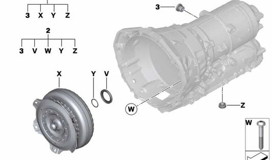 Convertisseur de couple de kit de réparation pour BMW F20, F21, F22, F30, F31, F34, F32, F33, F36, F07, F10, F11 (OEM 24407544945). BMW d'origine