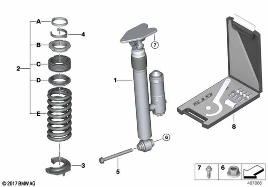 Juego de muelles traseros para BMW Serie 4 F82 (OEM 31308009879). Original BMW