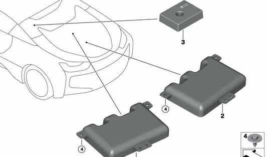 Antena de radio OEM 65209272872 para BMW I12 (i8 Coupé), I15 (i8 Roadster). Original BMW.