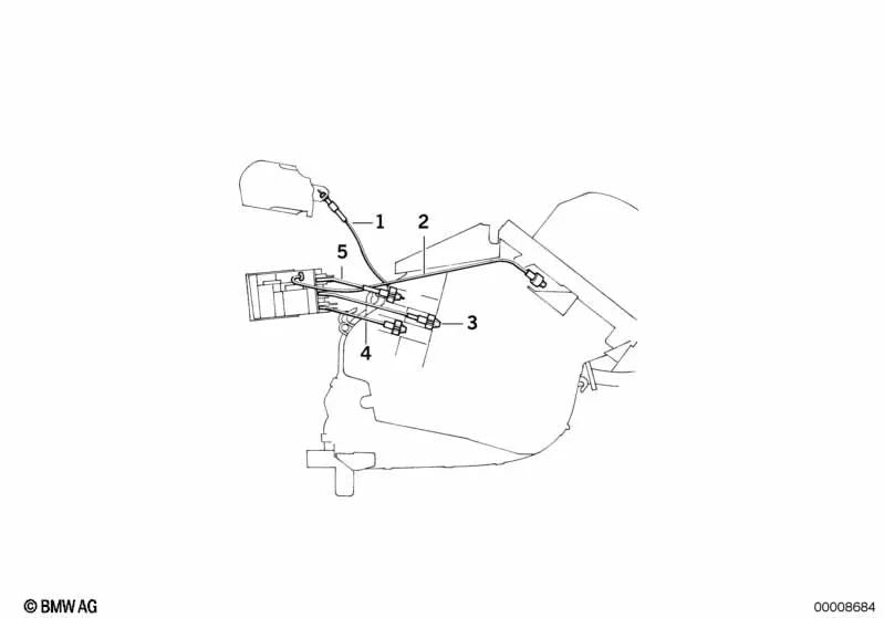 Bowden Cable Ventilation for BMW 5 Series E34 (OEM 64118351051). Original BMW