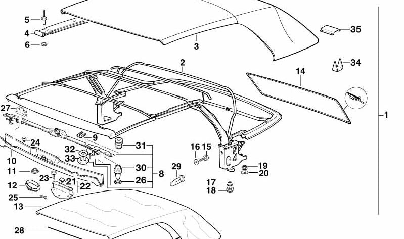 Grundplatte izquierda para BMW Serie 3 E36 (OEM 54318232851). Original BMW.