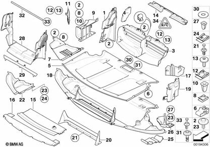 Guía de aire delantera derecha para BMW E60N, E61N (OEM 51747184518). Original BMW