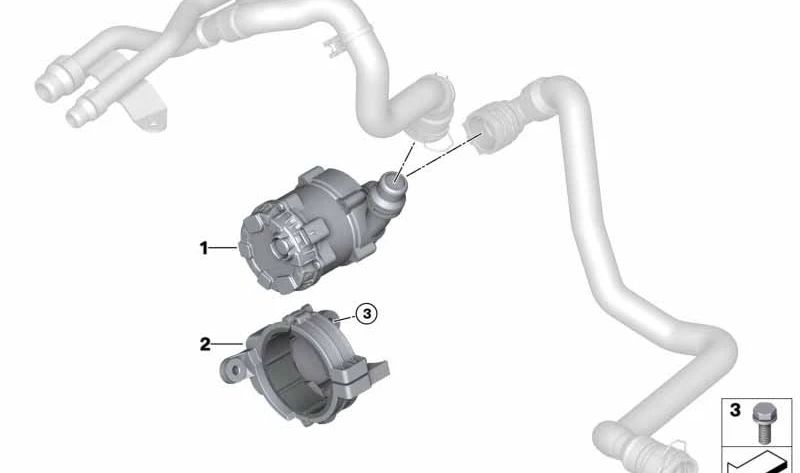 Soporte para bomba eléctrica de refrigerante para BMW Serie 5 G30, G31, Serie 7 G11, G12, X5 G05, X6 G06, X7 G07 (OEM 17618584214). Original BMW