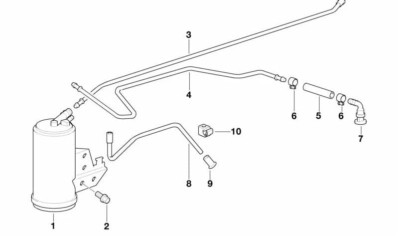 Tubería de Ventilación para BMW Serie 3 E36 (OEM 16132227946). Original BMW