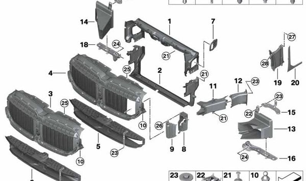 Conducto de aire de freno derecho OEM 51748073952 para BMW G12. Original BMW.