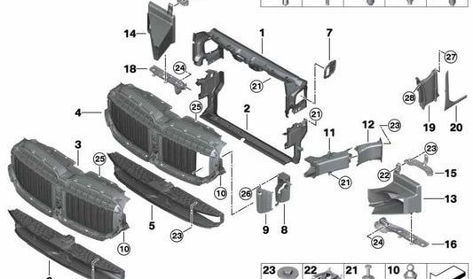 Condotta a destra dell'aria del freno OEM 51747475280 per BMW G12. BMW originale.